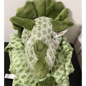 RETIRED Green Dinosaur Triceratops My Pillow Pet Large Baby Blanket (last one)